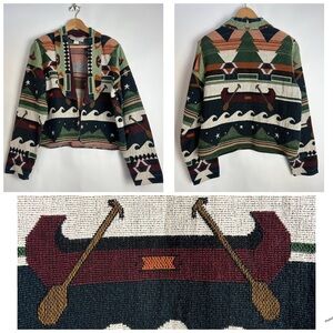 Vintage Southwestern Tapestry Jacket By‎ Every Stitch Counts | 100% Cotton
